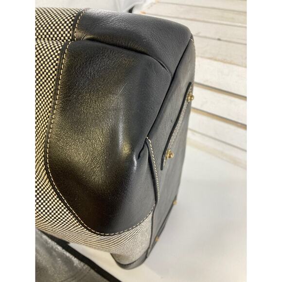 DOONEY & BOURKE CANVAS, LEATHER TRIM GRAY, BLACK SHOULDER BAG - Picture 15 of 16